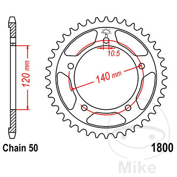 Couronne JT Sprockets 47Z PAS 530 Diamètre Intérieur 120 Entraxe Fixation