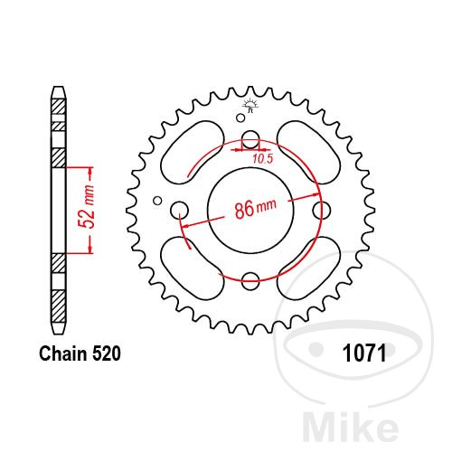 Couronne JT Sprockets 31Z PAS 520 Diamètre Intérieur 052 - vue 2