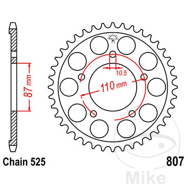 Couronne JT Sprockets 46Z PAS 525 Diamètre Intérieur 087