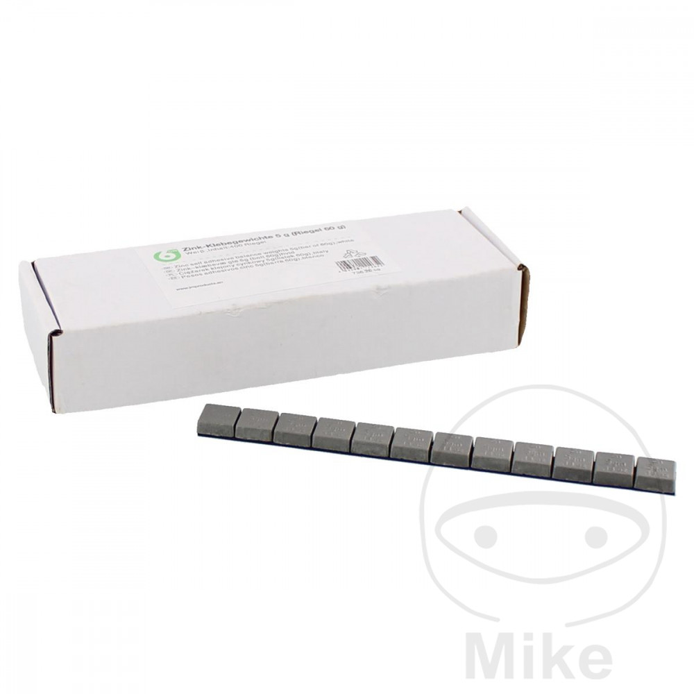 Poids adhésif zinc barre 60 g 6ON 5 g contenu 20 pièces argent mat - vue 2