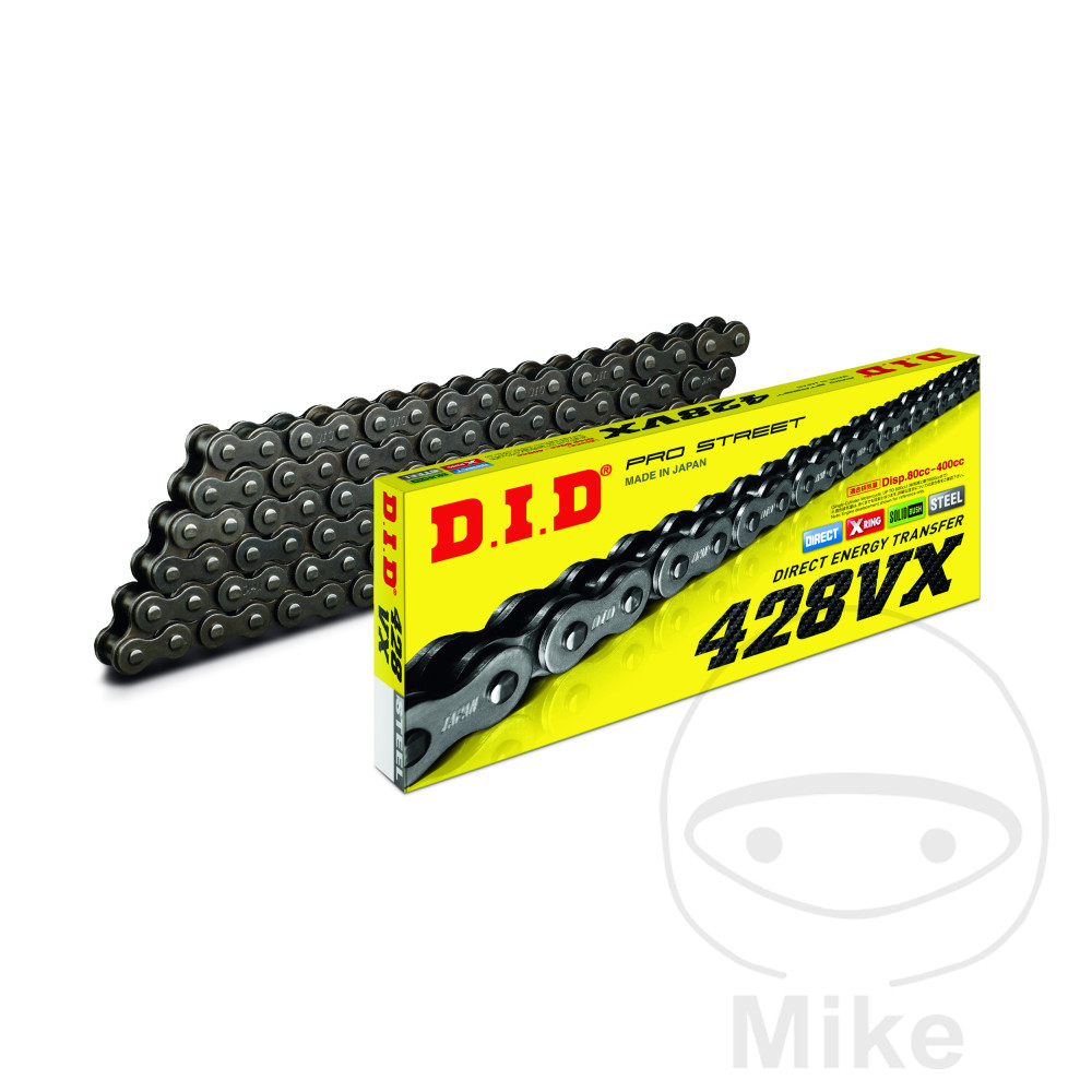 Chaîne de transmission DID 428VX X-Ring ouverte avec maillon à clipser
