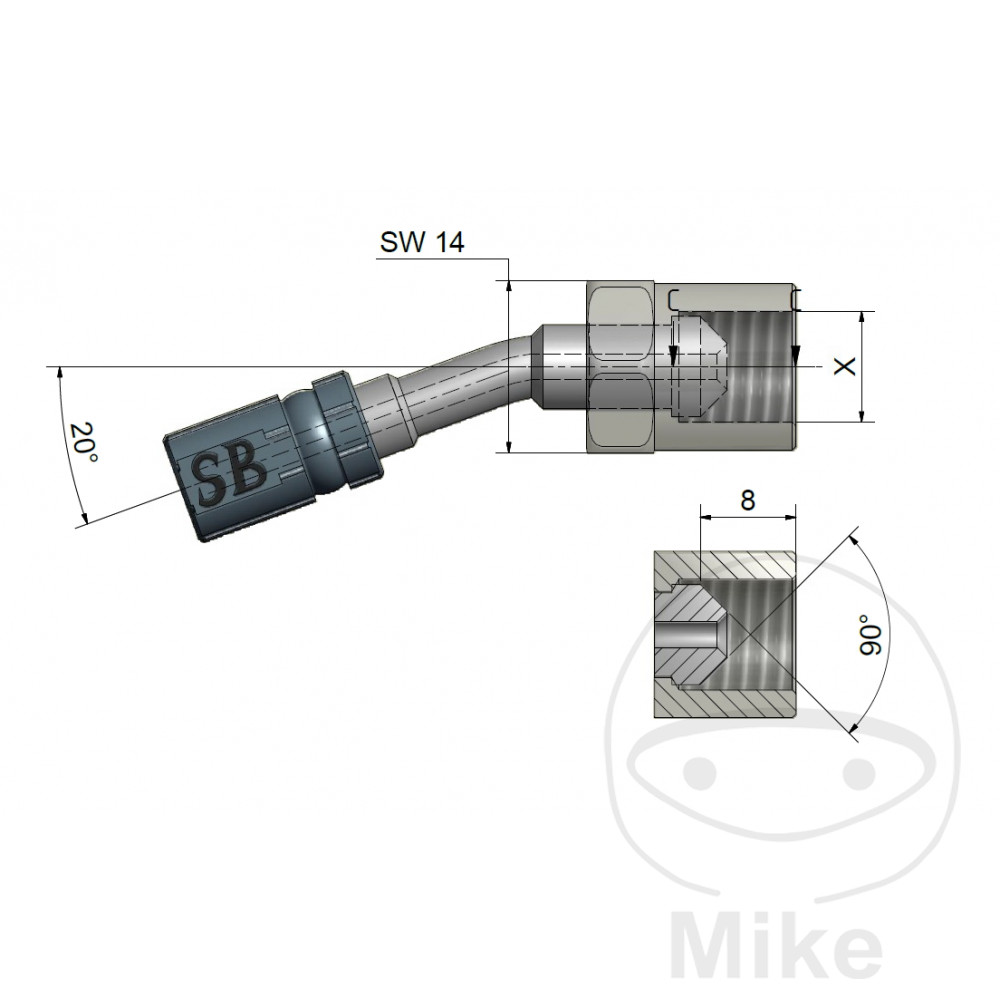 Filetage intérieur mobile Vario JMP TYP612 20 M10 x 1.00 Acier inoxydable - vue 2