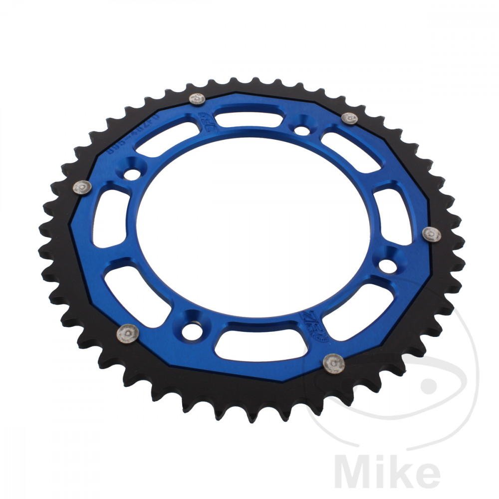 Couronne ZF Sprockets Dual 48 dents PAS 428 bleu diamètre intérieur 110 entraxe 132