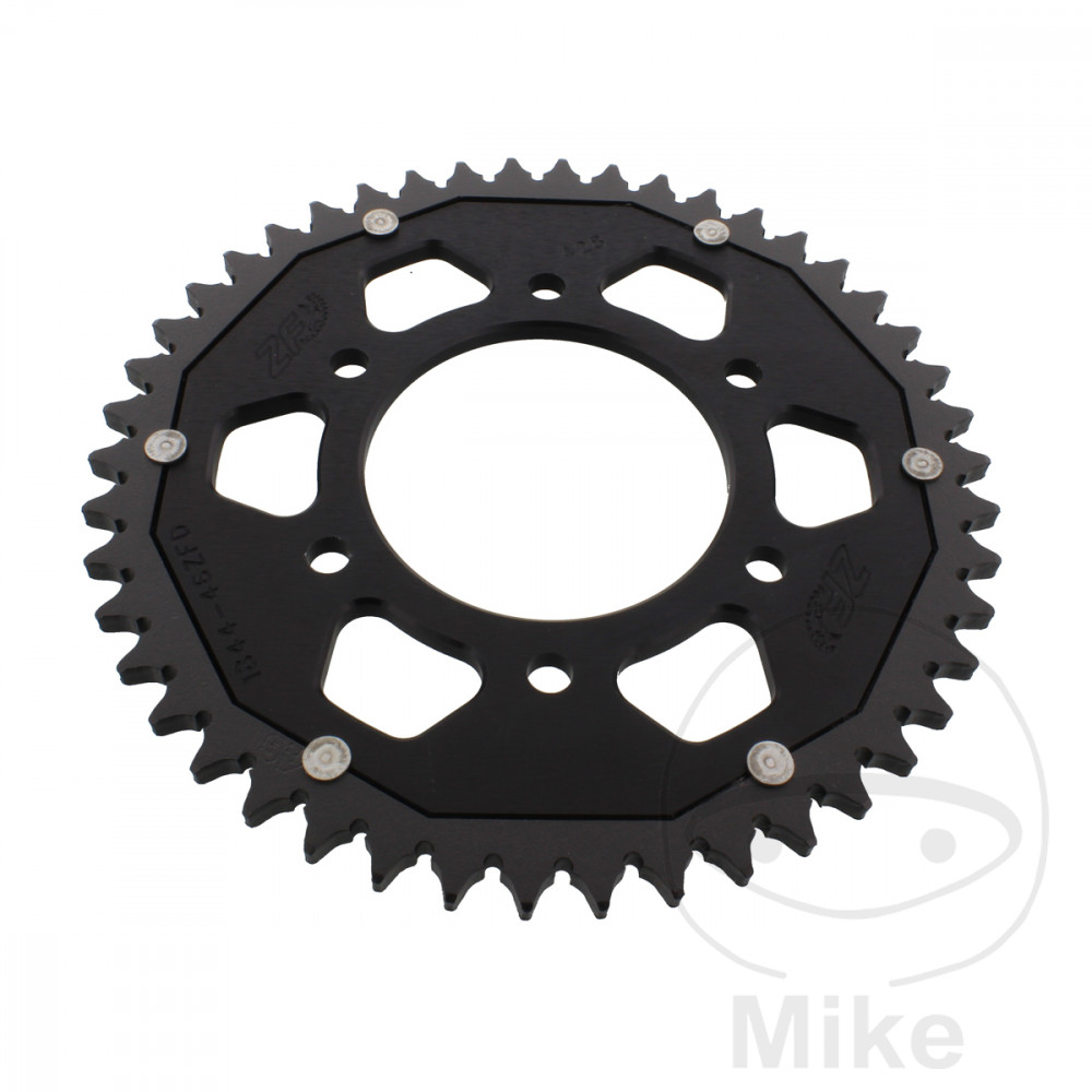 Couronne ZF Sprockets Dual 46 dents PAS 428 noir diamètre intérieur 076 entraxe 100