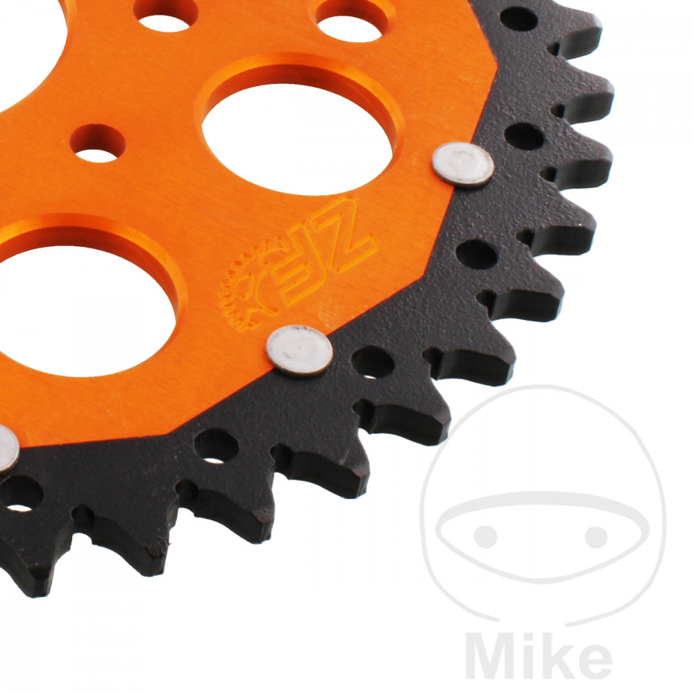 Couronne ZF Sprockets Dual 45 dents pas 520 orange - Diamètre intérieur 058 Entraxe 090 - vue 2