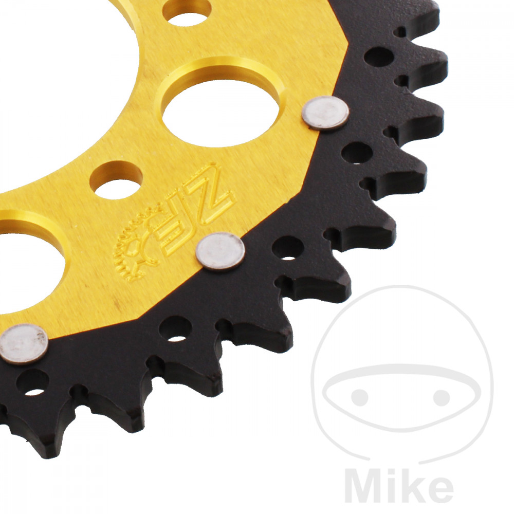 Couronne ZF Sprockets Dual 40 dents PAS 520 or diamètre intérieur 080 entraxe 104 - vue 2