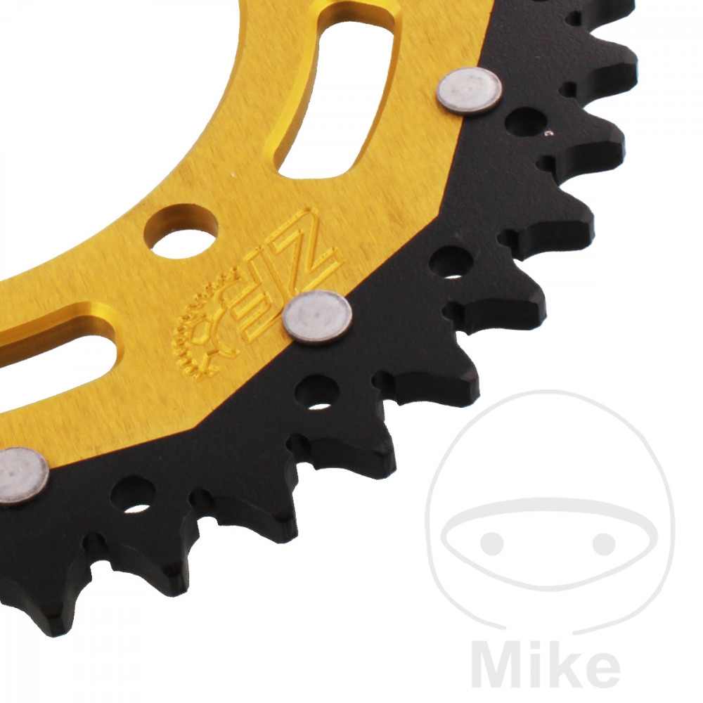 Couronne Dual ZF Sprockets 44 dents pas 520 or - Diamètre intérieur 110 - Entraxe 130 - vue 2