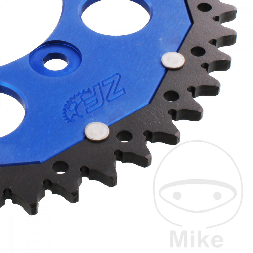 Couronne ZF Sprockets Dual 46 dents PAS 520 bleu - Diamètre intérieur 087 - Entraxe 110 - vue 2