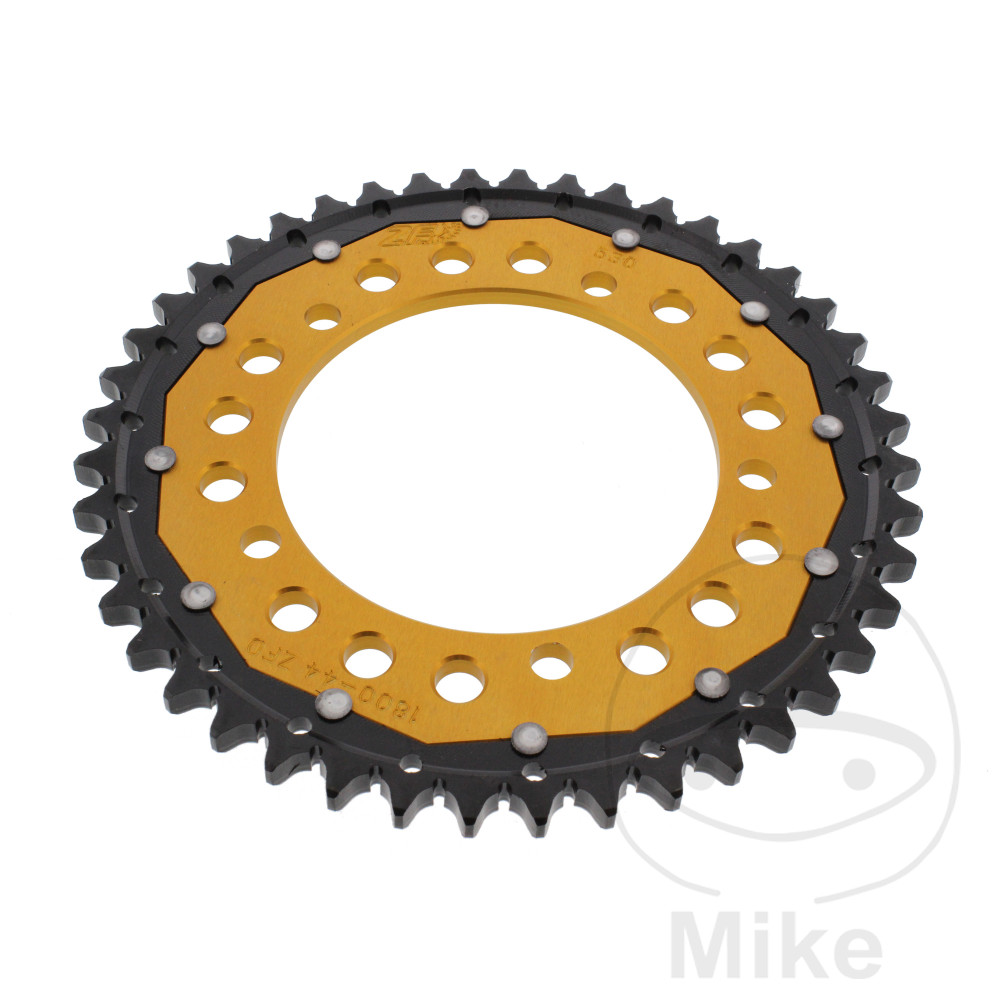 Couronne Bi-Matière ZF Sprockets 44 Dents PAS 530 Or Diamètre Intérieur 120
