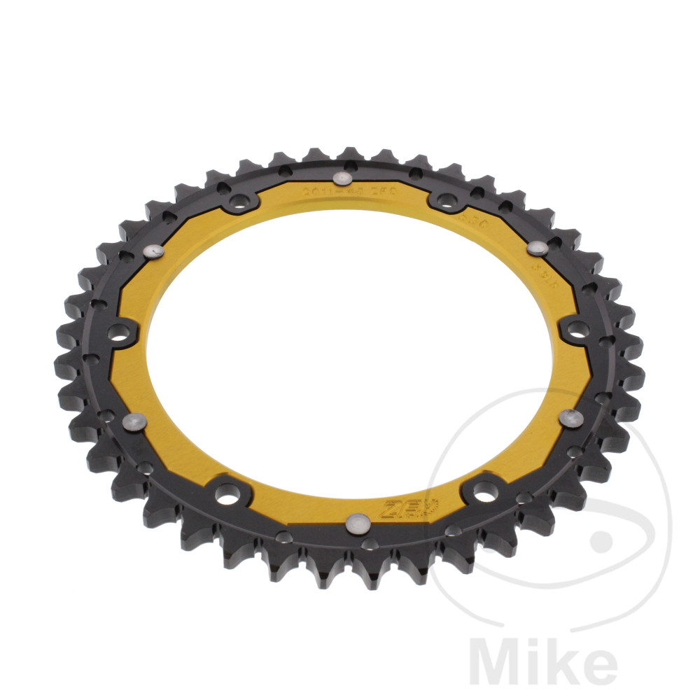Couronne Bi-Matière ZF Sprockets 43 Dents PAS 530 Or Diamètre Intérieur 155