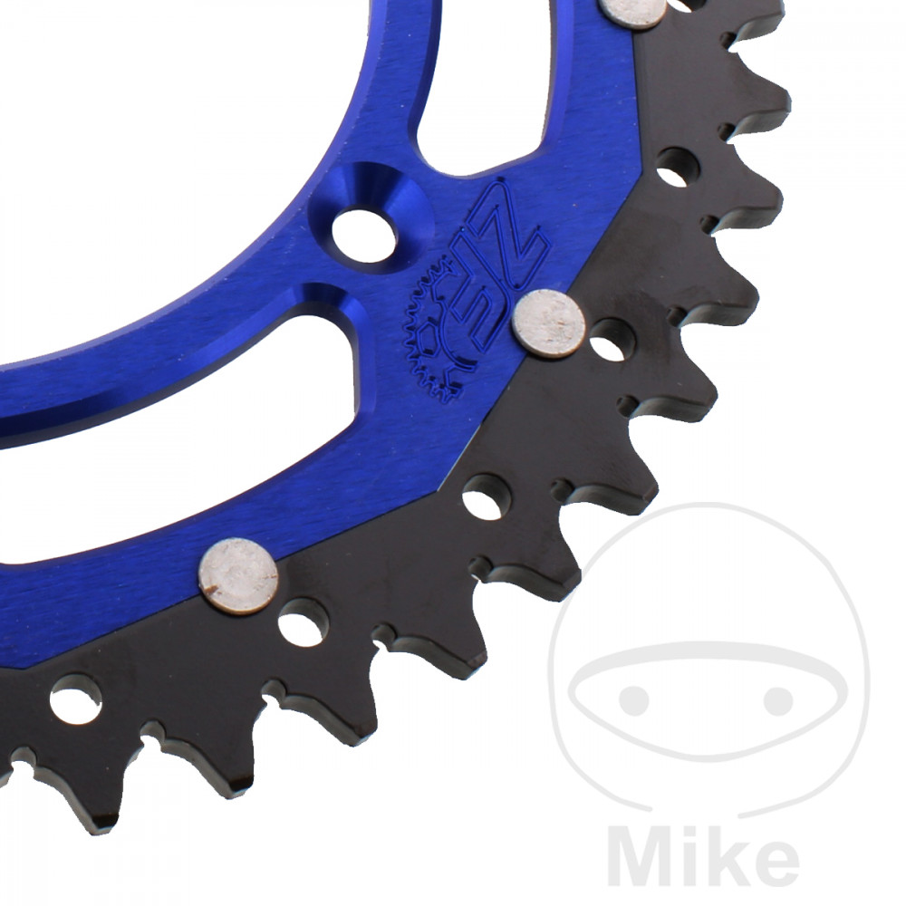Couronne bi-matière 49 dents pas 520 bleu ZF diamètre intérieur 136 espacement fixe - vue 2