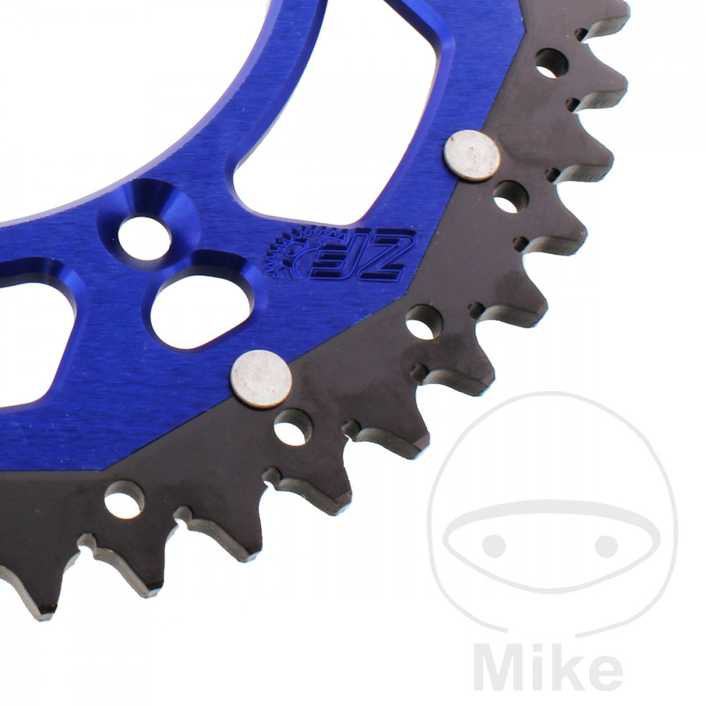 Couronne bi-matière ZF Sprockets 51 dents PAS 520 bleue - Diamètre intérieur 136 - vue 2