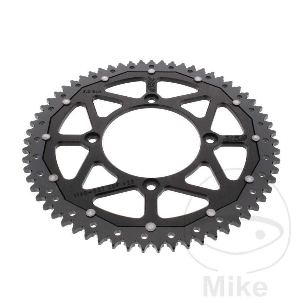 Couronne Bi-Matière ZF Sprockets 63Z PAS 428 Noir Diamètre Intérieur 100 Espacement Fix