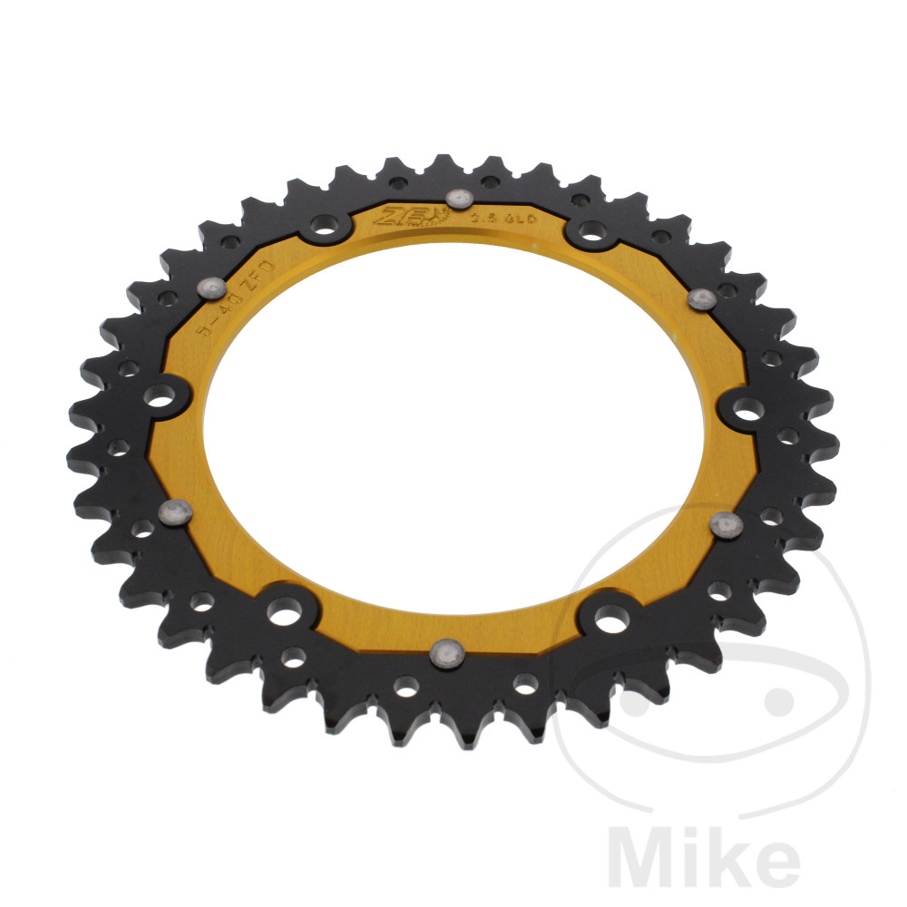 Couronne Bi-Matière ZF Sprockets 40 Dents PAS 520 Or Diamètre Intérieur 136