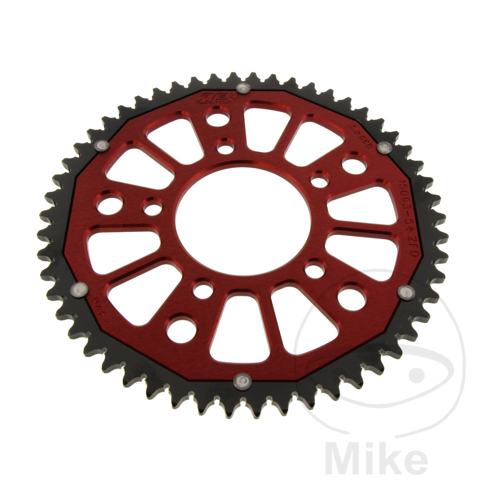 Couronne bi-matière ZF Sprockets 54 dents PAS 428 diamètre intérieur 074 espacement fixe