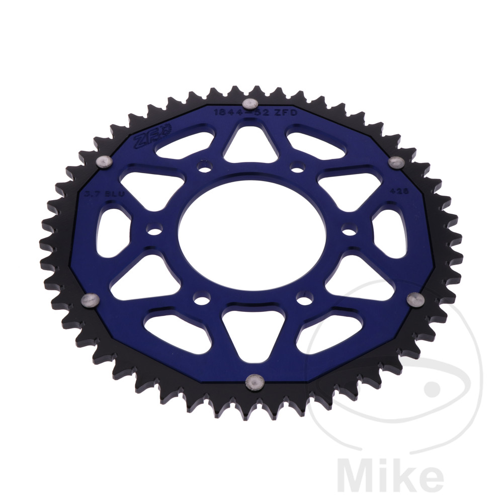 Couronne bi-matière 52 dents pas 428 ZF Sprockets diamètre intérieur 076