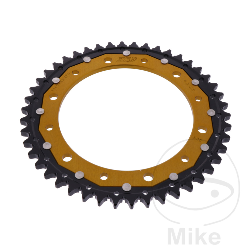 Couronne Bi-Matière 46 Dents PAS 530 Or ZF Diamètre Intérieur 154 Espacement Fix