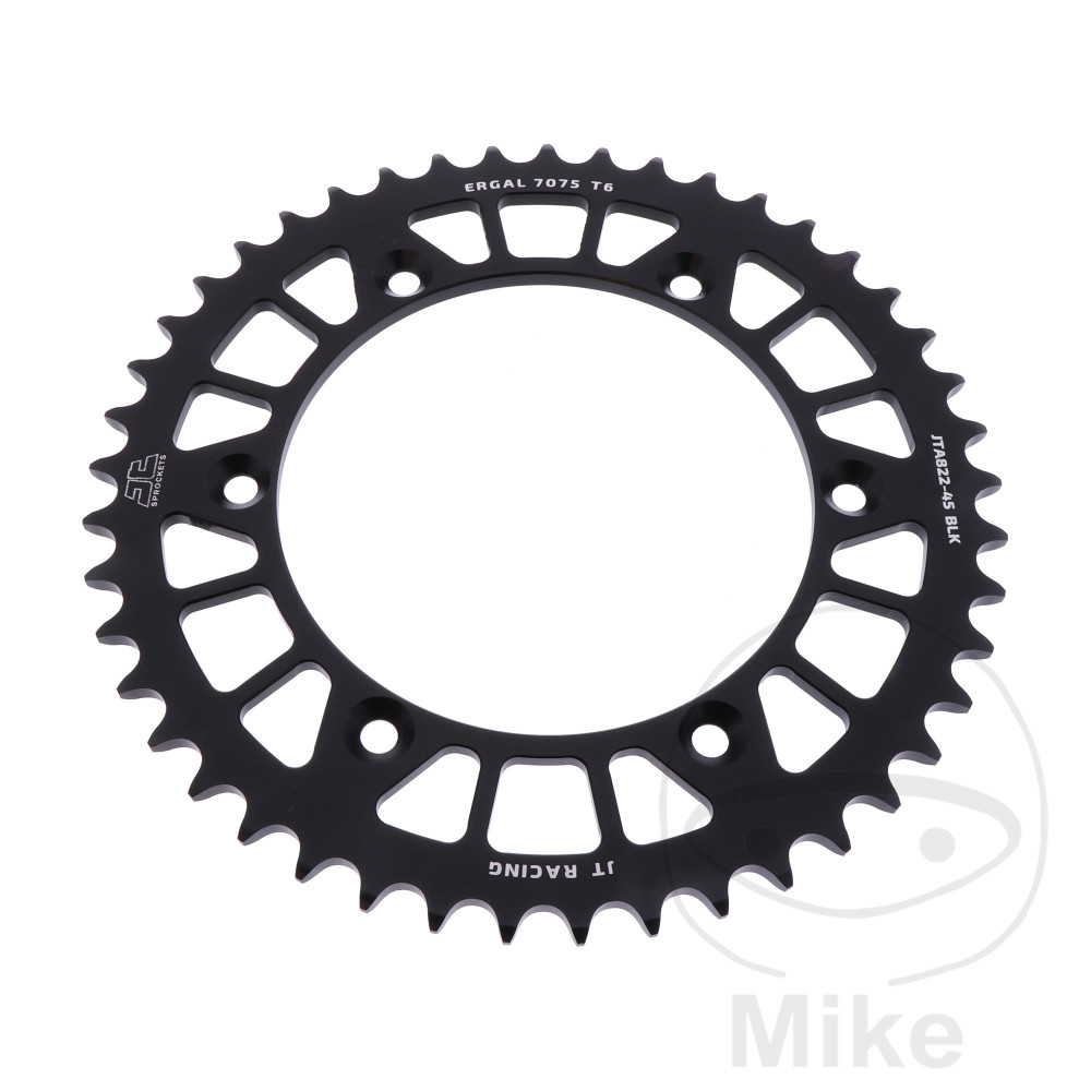 Couronne JT Sprockets aluminium 45 dents pas 520 noir diamètre intérieur 136 espacement fixe
