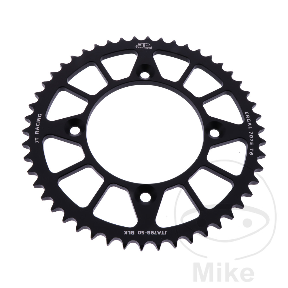 Couronne JT Sprockets Alu 50 dents pas 428 noir diamètre intérieur 100