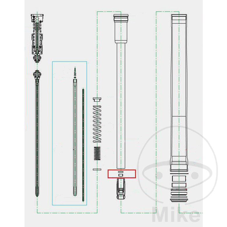 Cartouche de suspension avant complète KYB Huelse - vue 2