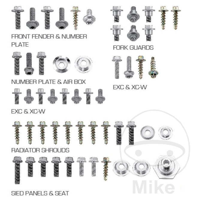 Assortiment de vis pour moto 54 pièces JMP KTM XC / SX / EXC / XCW - vue 2