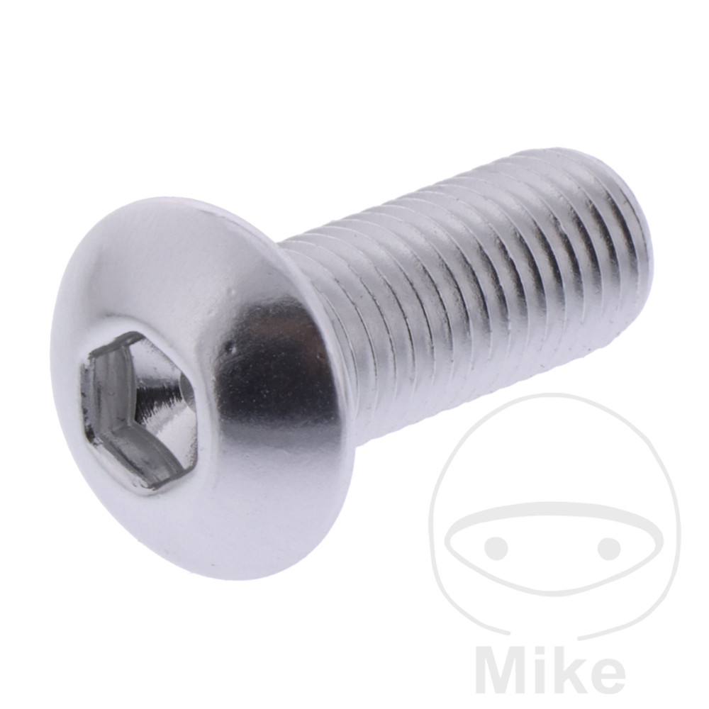 Vis à tête bombée JMP Bolt M10 x 1.25 mm 25 mm Alu Argent