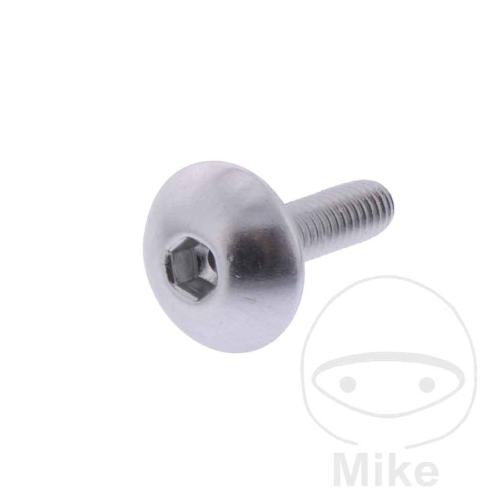 Vis à tête bombée JMP Bolt M4x0.7 mm 15 mm aluminium argent