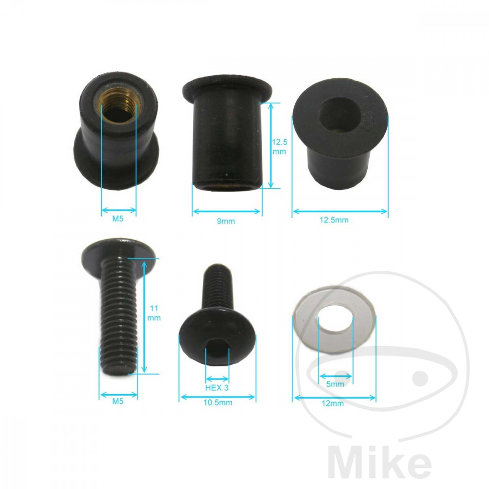 Kit visserie carénage JMP boulons 8x rondelles - vue 2