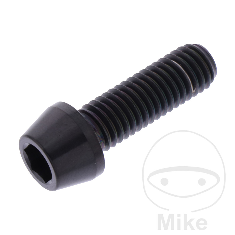 Vis à tête conique M8X1.25 mm 25 mm Titane Noir JMP