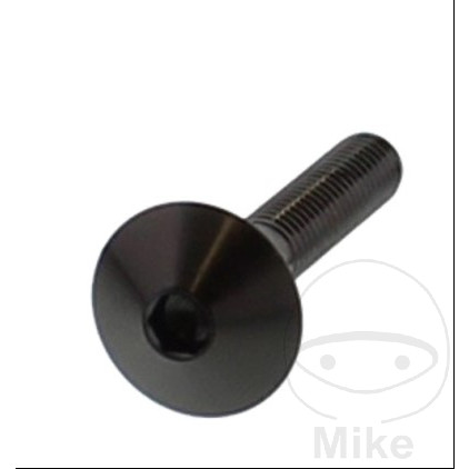 Vis à tête bombée M6x1.00 30 mm A4 inoxydable noir JMP