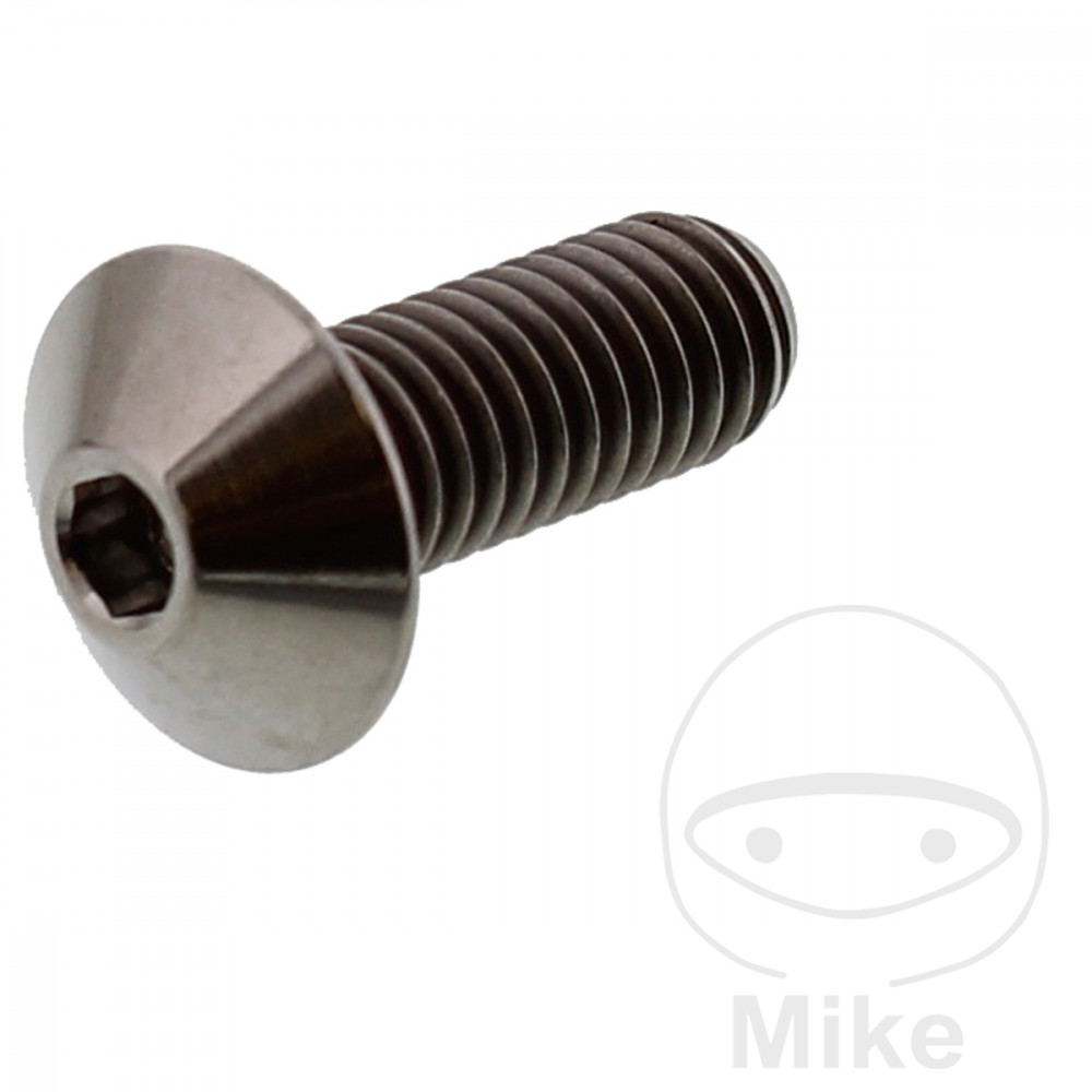 Vis à tête bombée M6x1.00 16 mm titane JMP