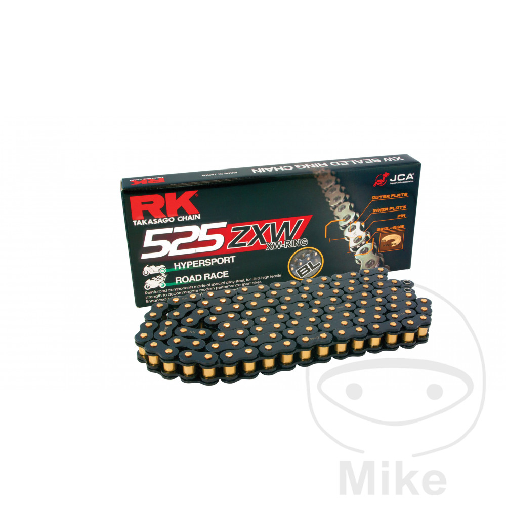 RK Chaîne 525ZXW/106 XW-RING Noire - Chaîne ouverte avec attache à river