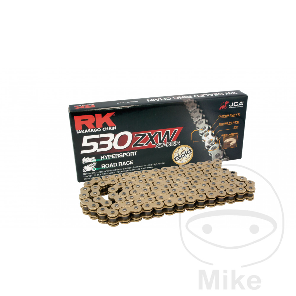 Chaîne RK GB530ZXW 118 maillons X-Ring ouverte avec rivet