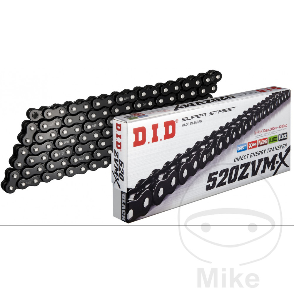 Chaîne DID X-RING 520ZVMX/118 ouverte noire avec attache à river