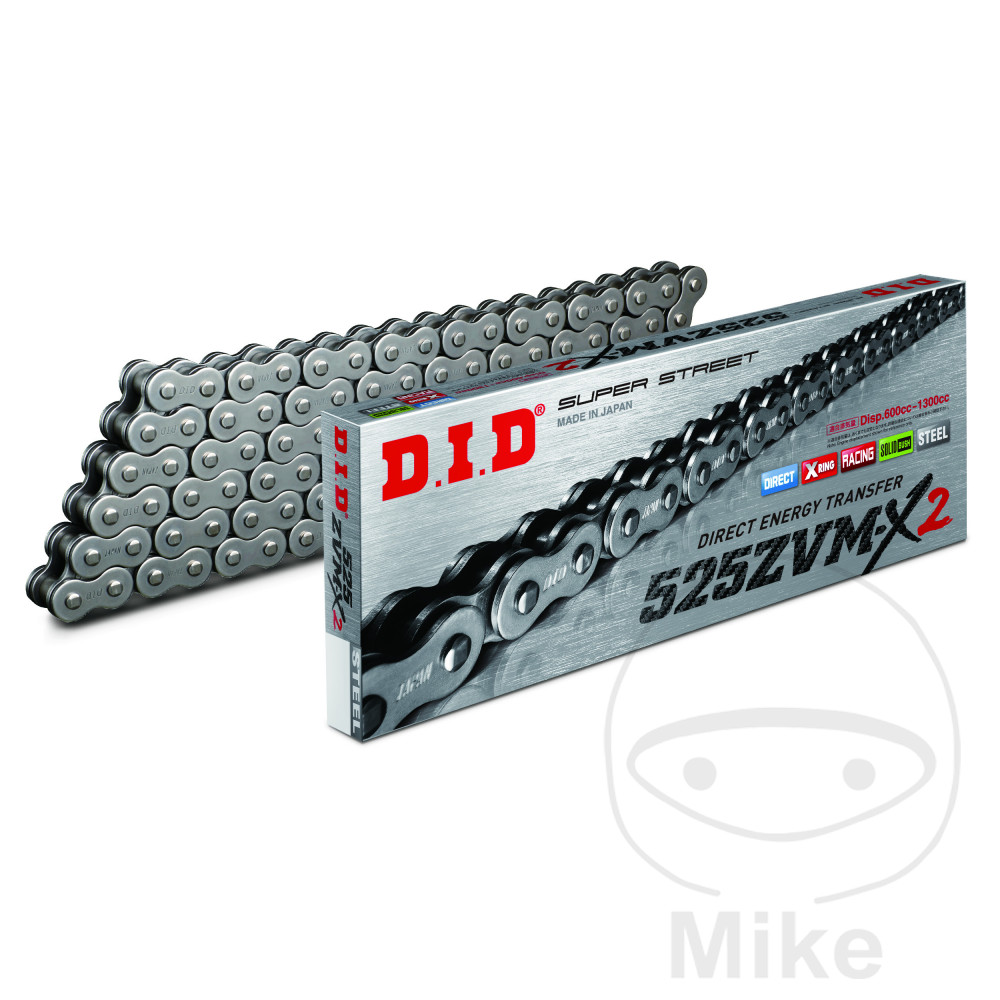 Chaîne DID Xring 525ZVMX2/116 ouverte avec maillon à rivet