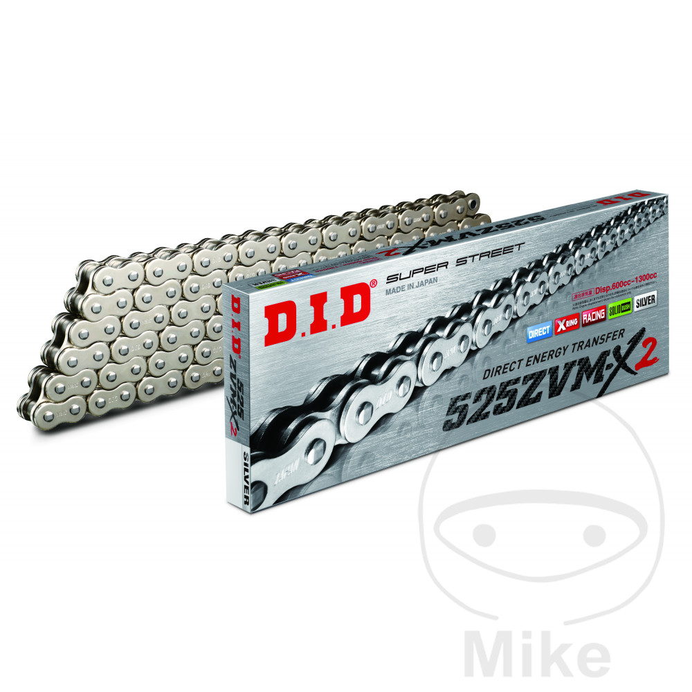 Chaîne DID X-Ring 525ZVMX2 silver/silver maillon à rivet