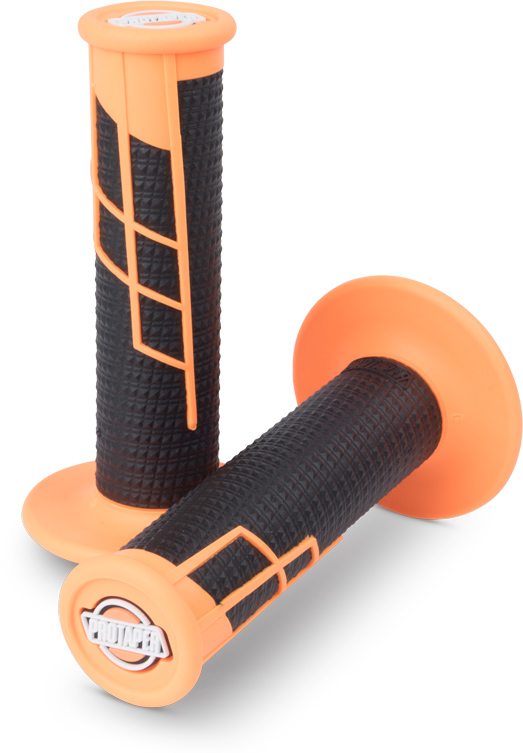 Poignées PROTAPER PT 1/2 Waffle Clamp-On Fluo Orange/Noir