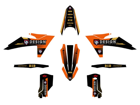 Kit Déco UP SPIKE KTM EXC / EXC-F 2024 Noir/Orange