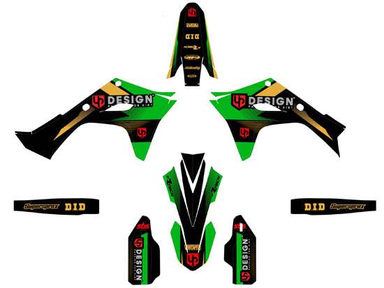 Kit Déco UP SPIKE Kawasaki KX 450 F 2024 Noir-Vert