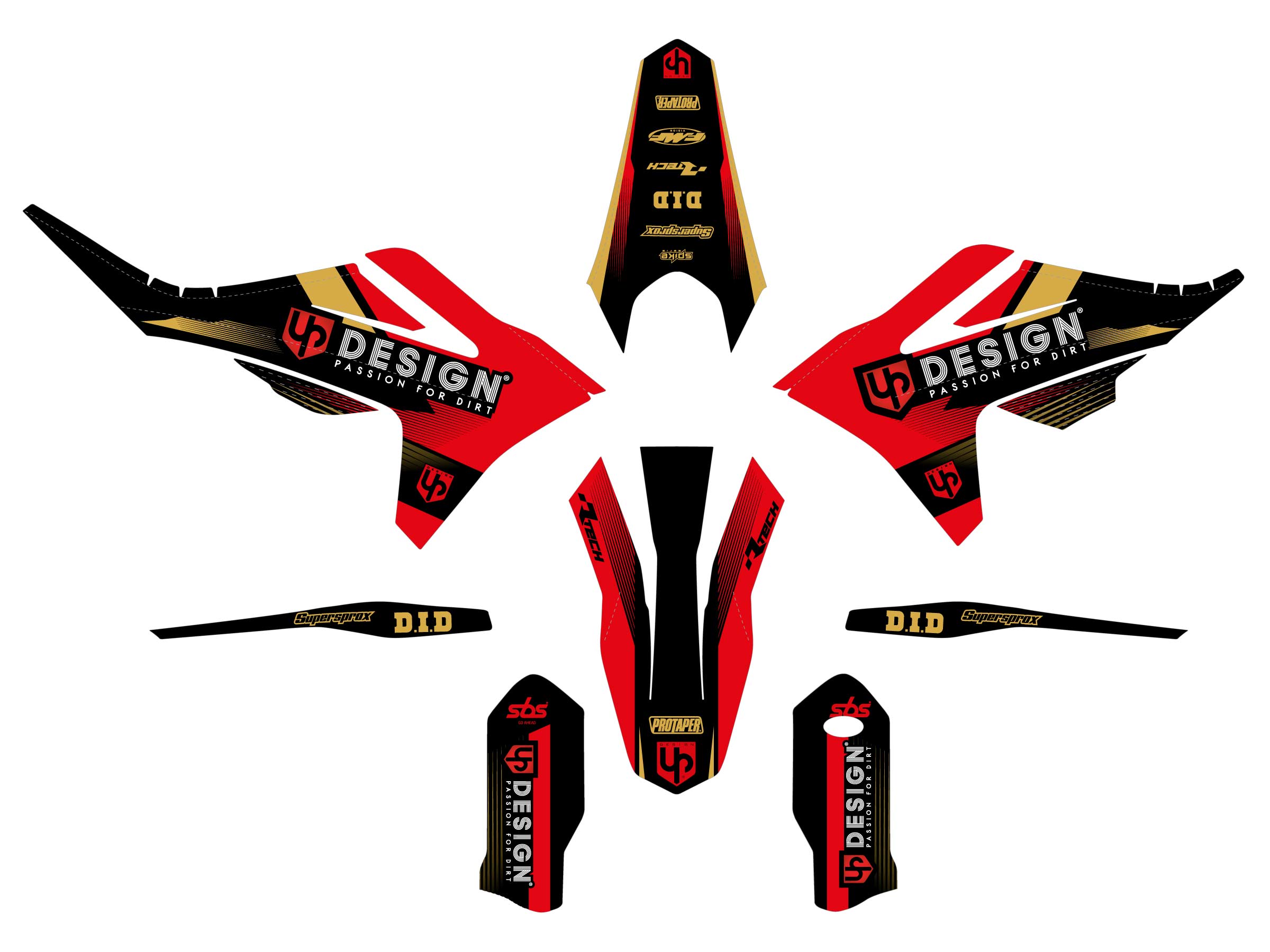 Kit Déco UP SPIKE GASGAS EC 2021-2022 Noir-Rouge