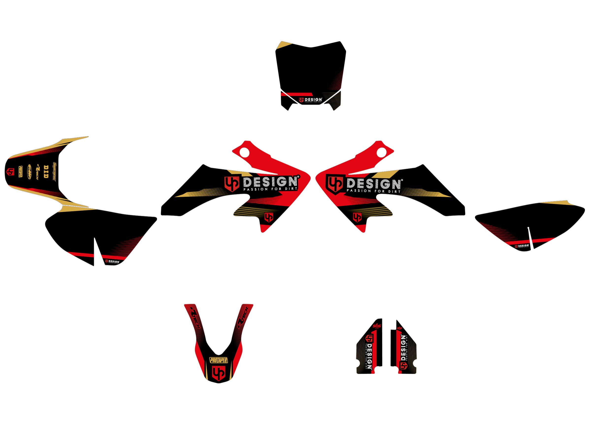 Kit Déco UP SPIKE Honda CRF 50 2007-2012 Noir-Rouge
