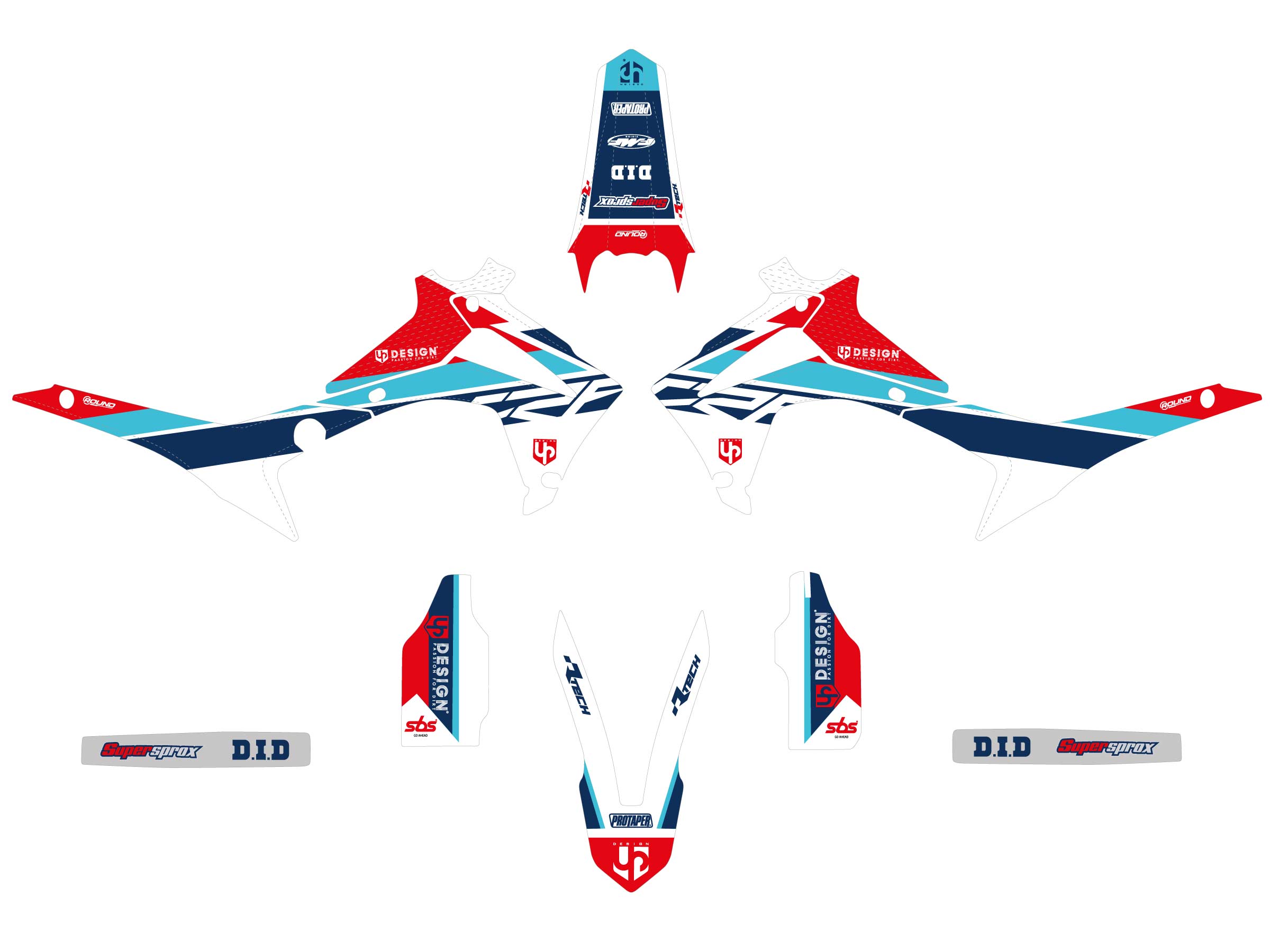 Kit Décoration UP ROUND HONDA CRF 450 R (2013-2016) Rouge