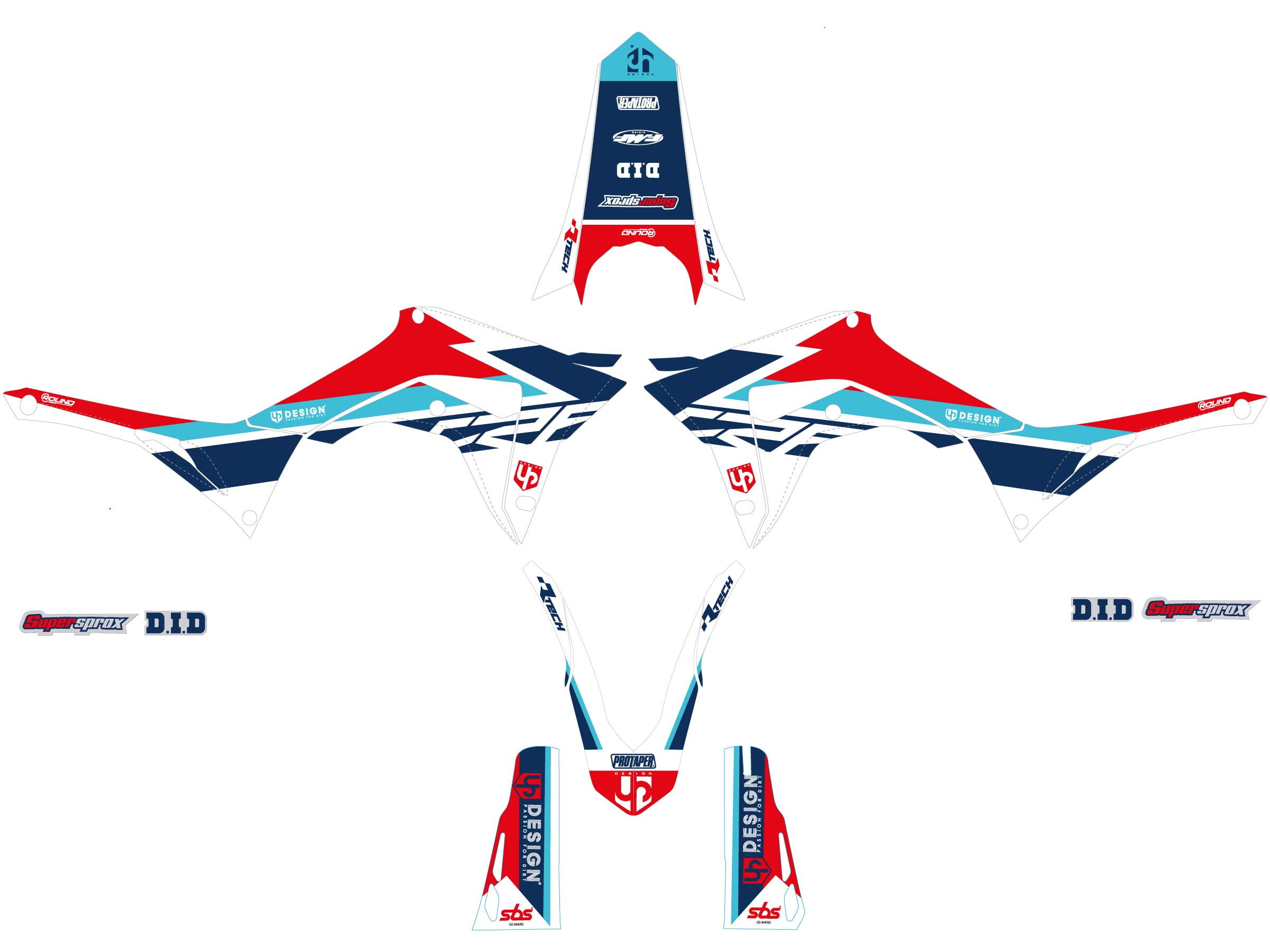 Kit Déco UP ROUND Honda CRF 450 R 2019-2020 Rouge