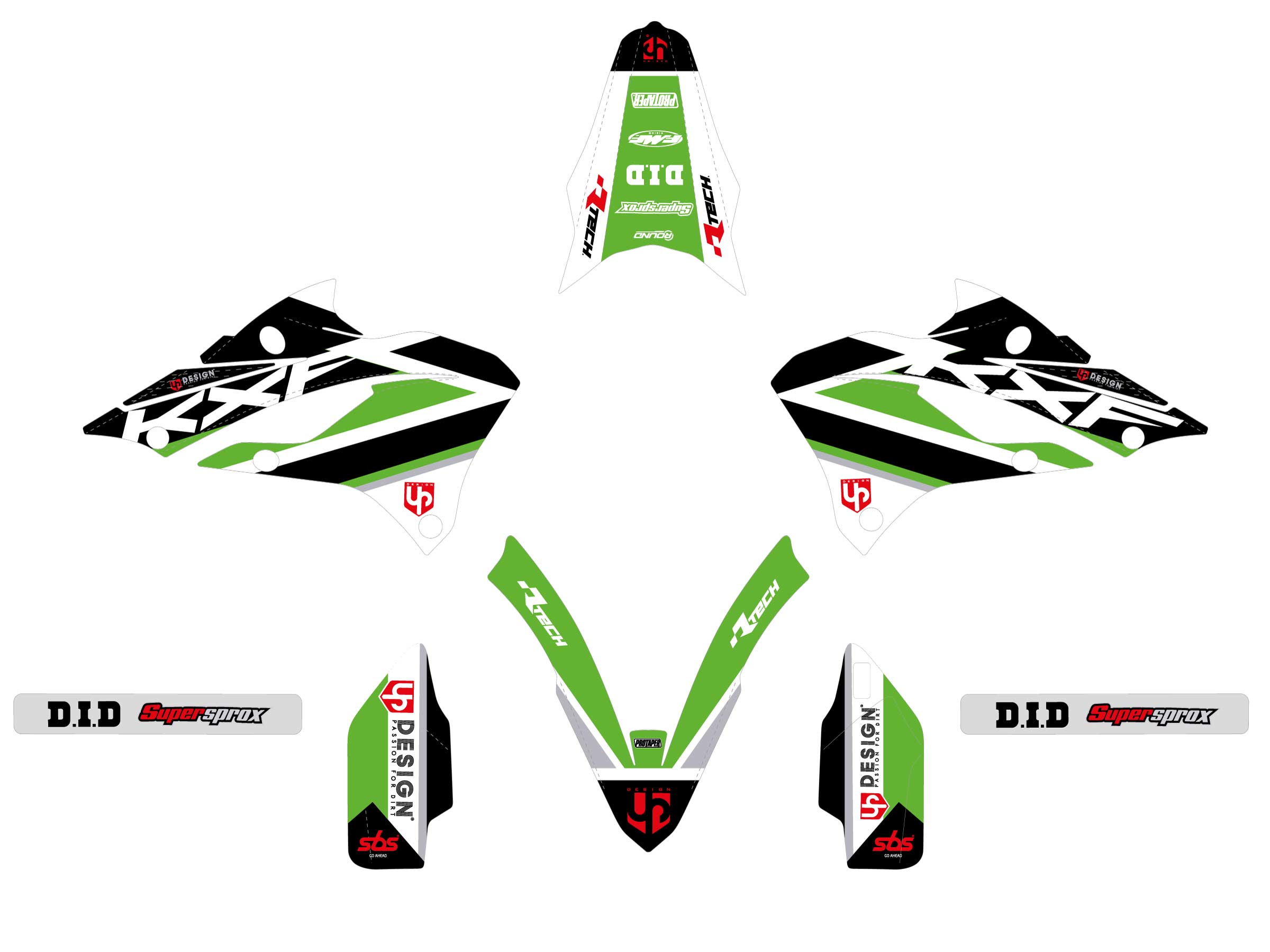 Kit Déco UP ROUND Kawasaki KX 85 2022 Vert