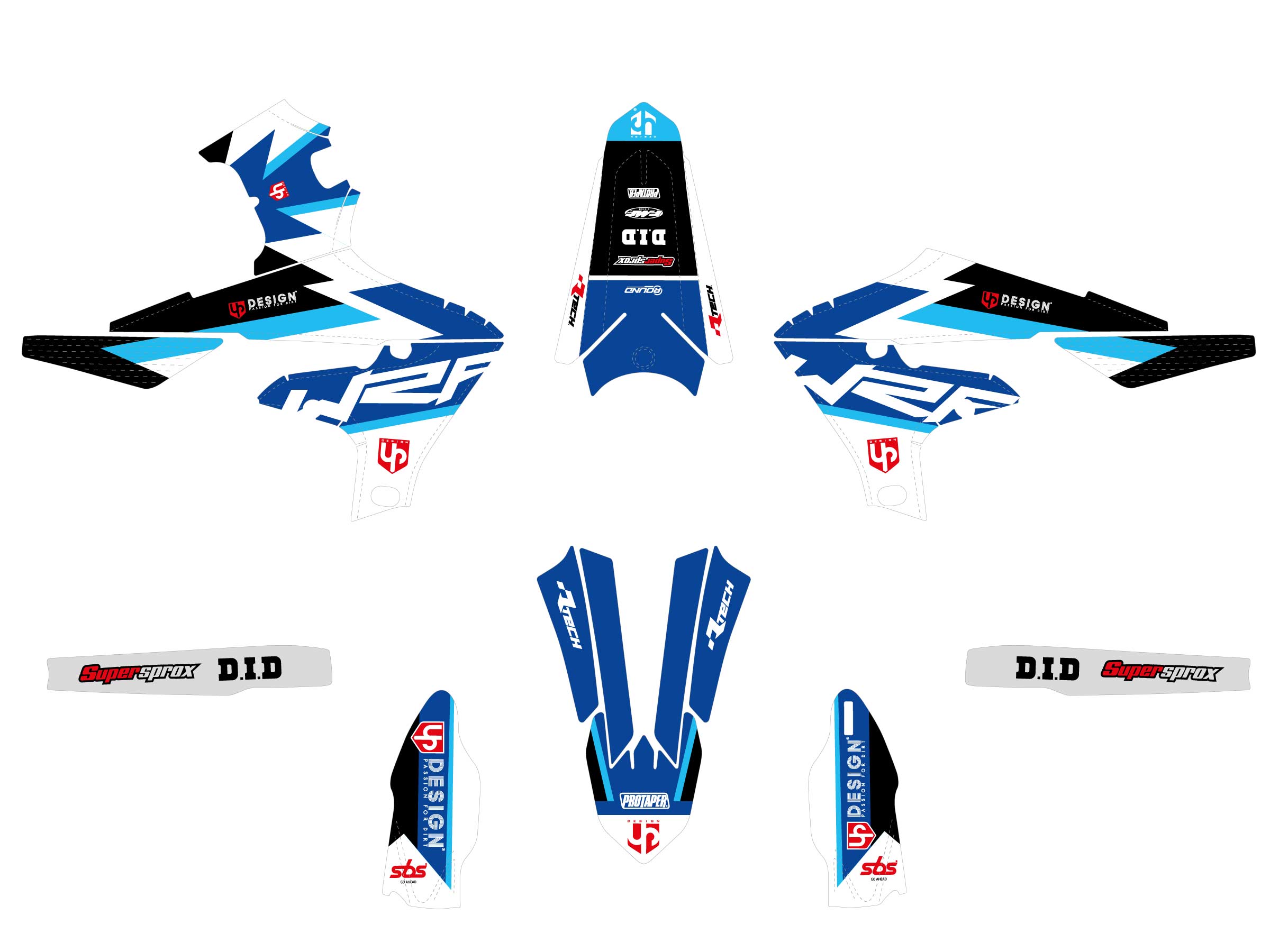 Kit Déco UP ROUND Yamaha WR 450 F 2019-2022 Bleu