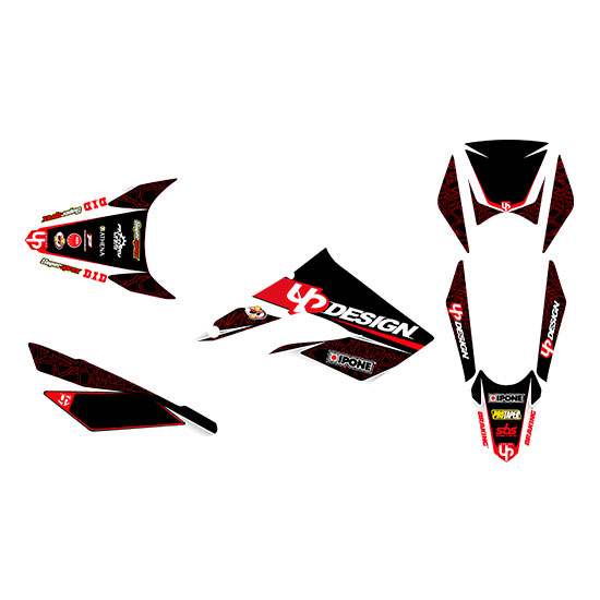 Kit Décoration UP DRAFT DERBI DRD XTREME 11-16 noir-rouge