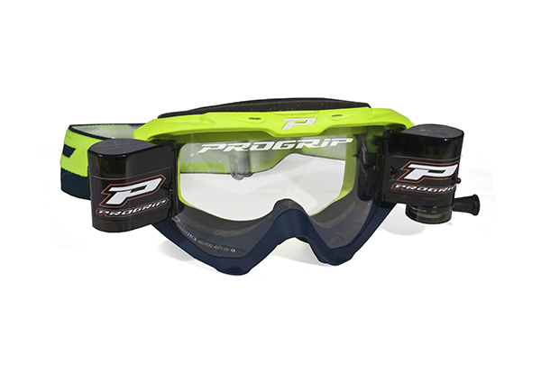 Masque PROGRIP RIOT Roll-Off 3450 Jaune Fluo/Bleu Marine