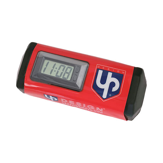 Mousse de guidon UP Design avec horloge intégrée rouge