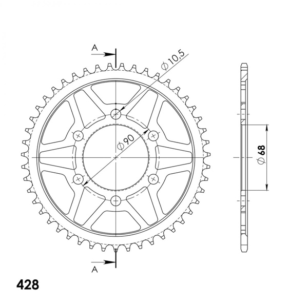 Couronne SUPERSPROX RFE-1222:47-BLK 50-15111-47