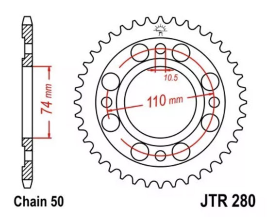 Couronne JTR280-33 Supersprox - vue 2